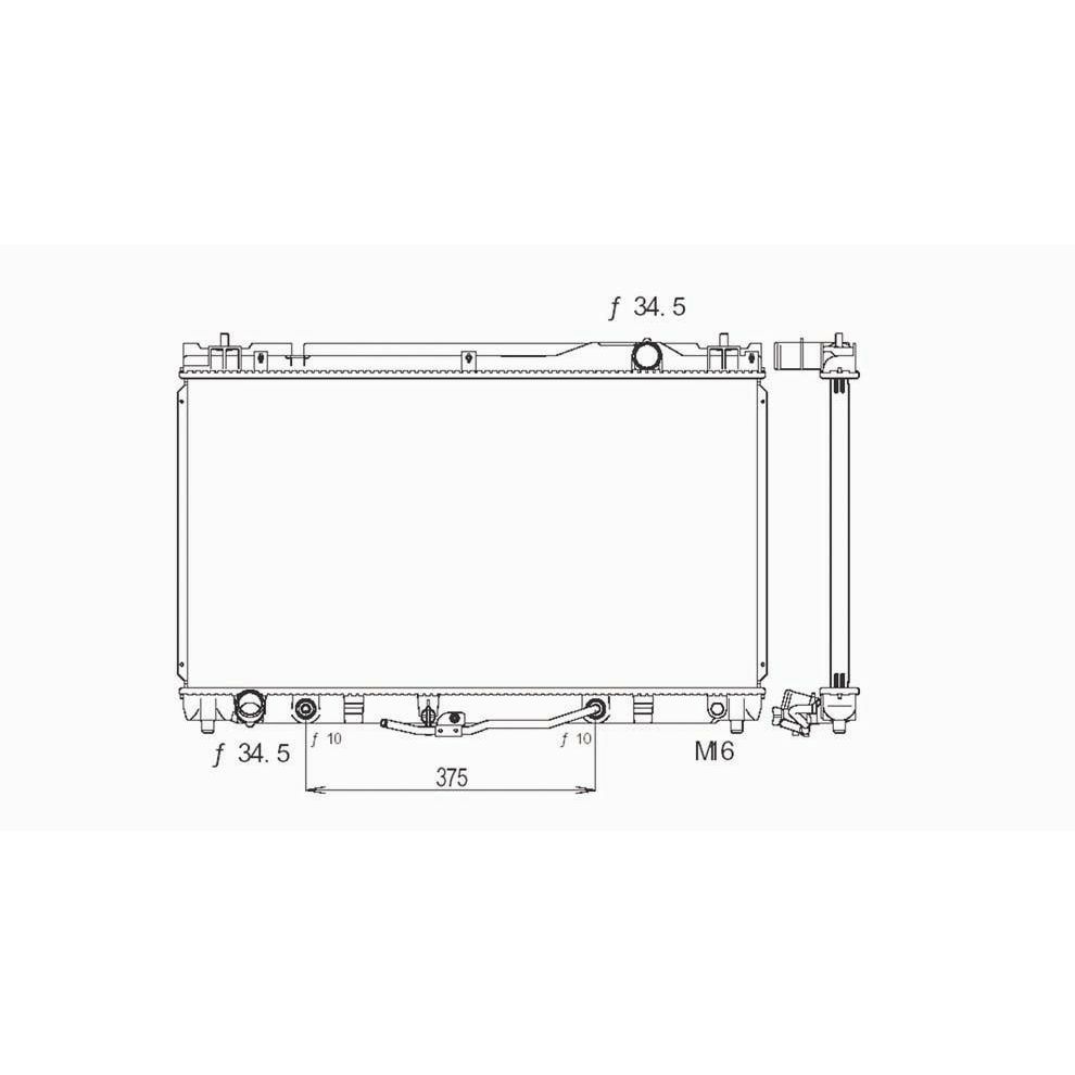 TOYOTA SOLARA ALL ALUMINUM RADIATOR 3.0/V6 5/8" CORE;MARKED 0A23 OEM#16410YZZAD 2004-2008 PL#TO3010260