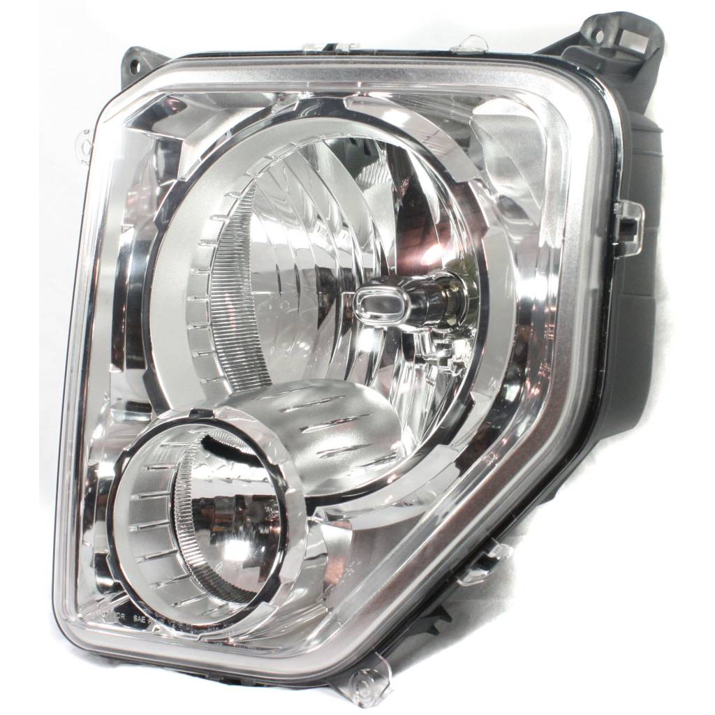JEEPVEHICLE LIBERTY HEAD LAMP ASSY LEFT (Driver Side) (W/ FOG LAMP)(CHROME BEZEL)(OVAL BULB SHIELD) OEM#55157339AE 2008-2009 PL#CH2502196