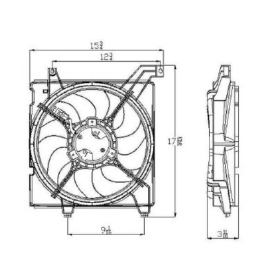 HYUNDAI TIBURON RADIATOR FAN ASSY OEM#HY3115119 2003-2006 PL#HY3115119