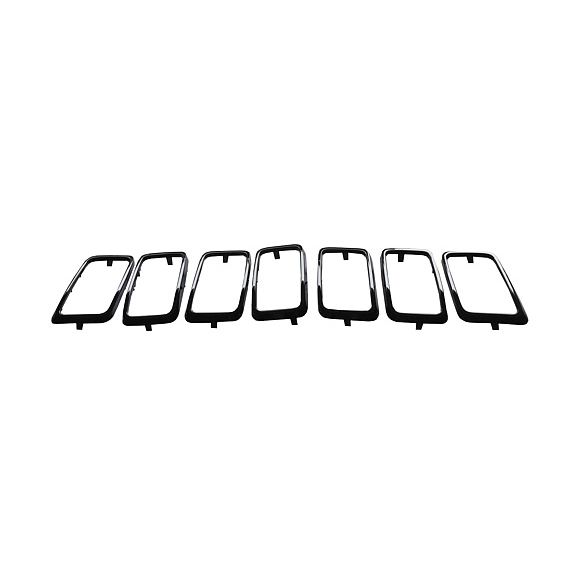 JEEPVEHICLE GRAND CHEROKEE / GRAND CHEROKEE WK GRILLE TRIM RINGS SET (7pc) GLOSS-BLACK (EXC SRT/TRACKHAWK)(16-16 75th ED) OEM#6ML06DX8AA 2016-2021 PL#CH1210131