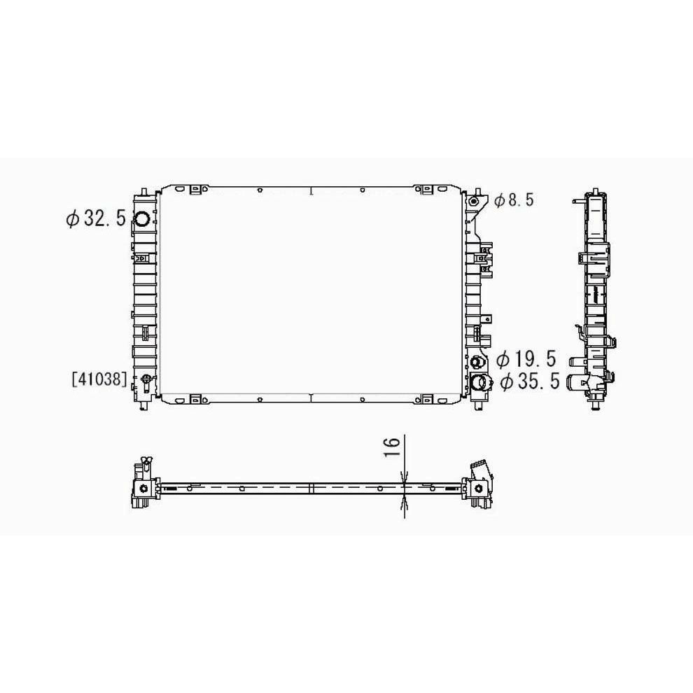 MERCURY MARINER HYBRID RADIATOR (MAIN COOLER) OEM#6M6Z8005A 2008-2009 PL#FO3010266