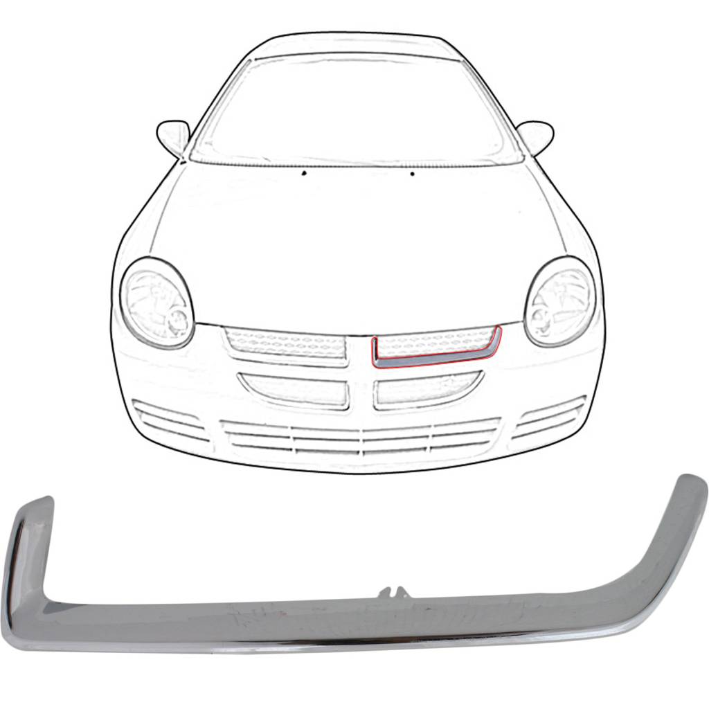 DODGE NEON/SX 2.0 GRILLE MLDG UPPER LEFT (Driver Side) CHROME OEM#5303563AB 2003-2005 PL#CH1202101
