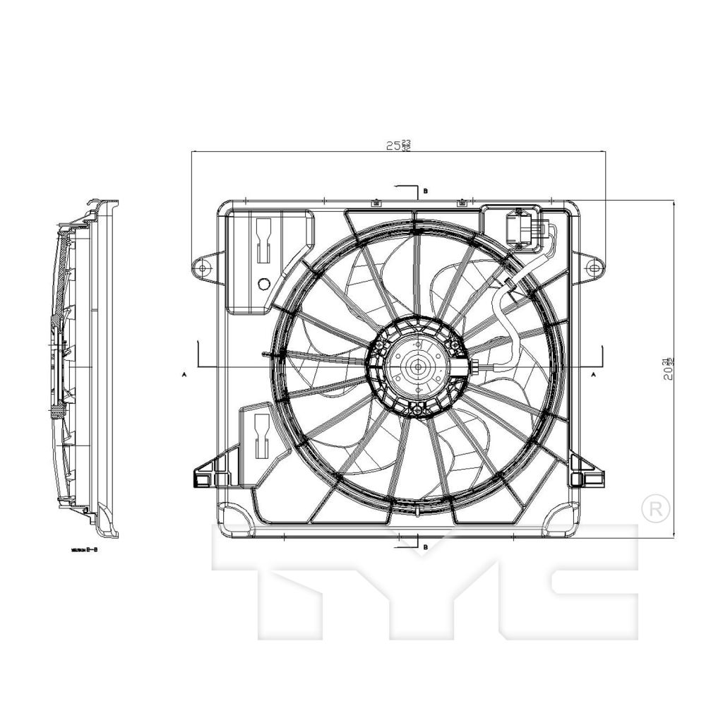JEEP WRANGLER (JK) RADIATOR & A/C FAN ASSEMBLY (SINGLE FAN) OEM#68039594AA-PFM 2007-2011 PL#CH3115167