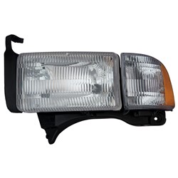 DODGE TRUCKS & VANS DODGE/PU (Exc 02 R1500) (Old Style) HEAD LAMP ASSEMBLY LEFT (Driver Side) (W/SIDE MARKER)(W/O SPORT) **CAPA** OEM#55076749AO 1994-2002 PL#CH2502101C