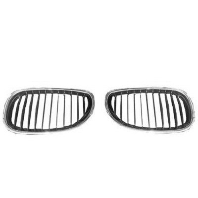 BMW BMW 5 SERIES (WAGON) GRILLE LEFT (Driver Side) CHROME FRAME & CHR/BLK INNER OEM#51137065701 2006-2010 PL#BM1200140