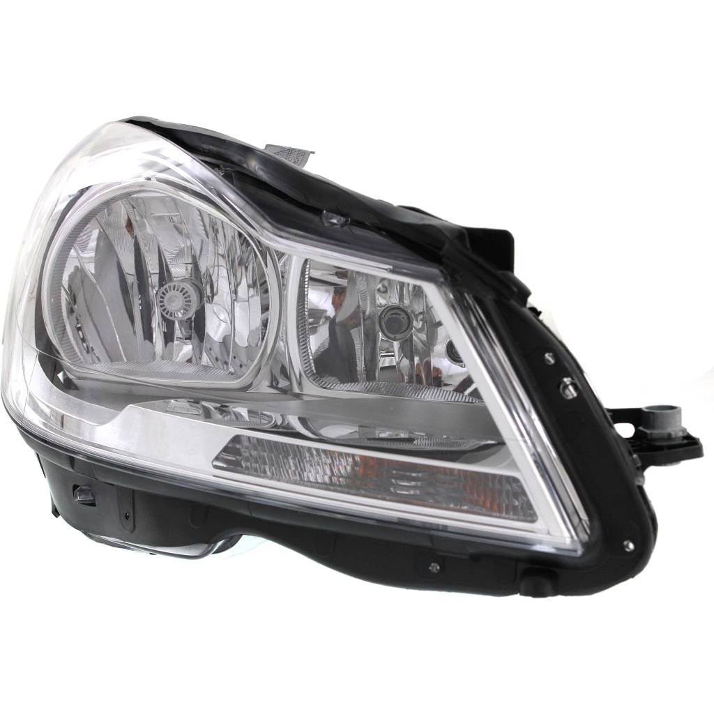 MERCEDES-BENZ C-CLASS SEDAN (204) HEAD LAMP ASSY RIGHT (Passenger Side) (HALOGEN)(CHROME BEZEL) OEM#2048205459 2012-2014 PL#MB2503187