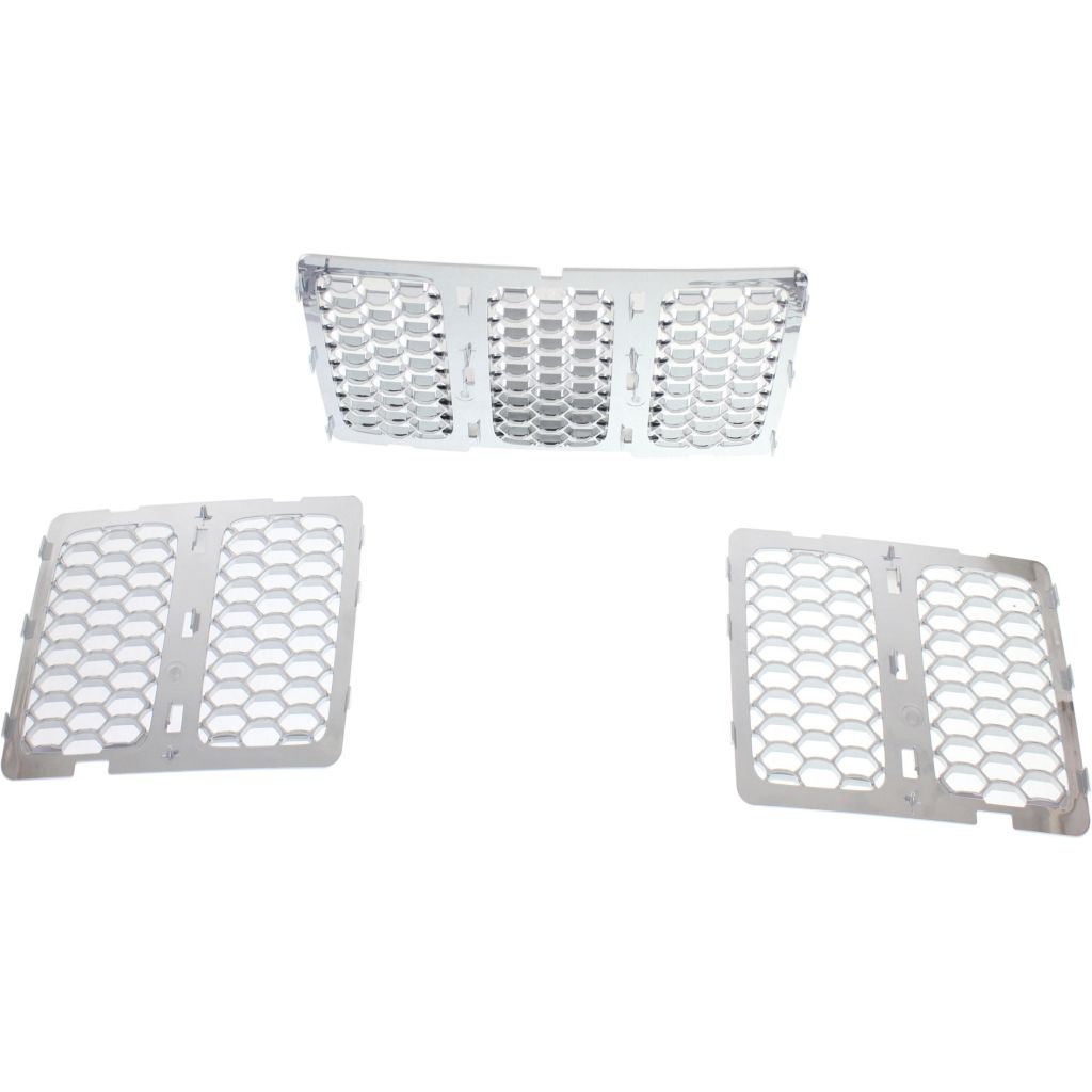 JEEPVEHICLE GRAND CHEROKEE / GRAND CHEROKEE WK GRILLE INNER MESH CHROME (3pcs)(HONEYCOMB)(SUMMIT) OEM#68143075AB 2014-2016 PL#CH1200366