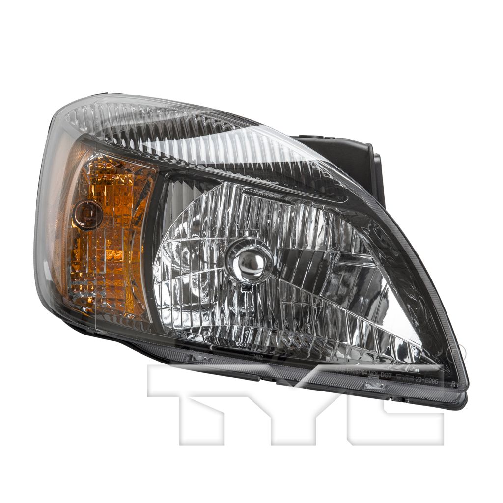 KIA RIO SEDAN HEAD LAMP ASSEMBLY RIGHT (Passenger Side) (BLACK BEZEL)(W/ AMBER REFL)**CAPA** OEM#921021G610 2010-2011 PL#KI2503153C