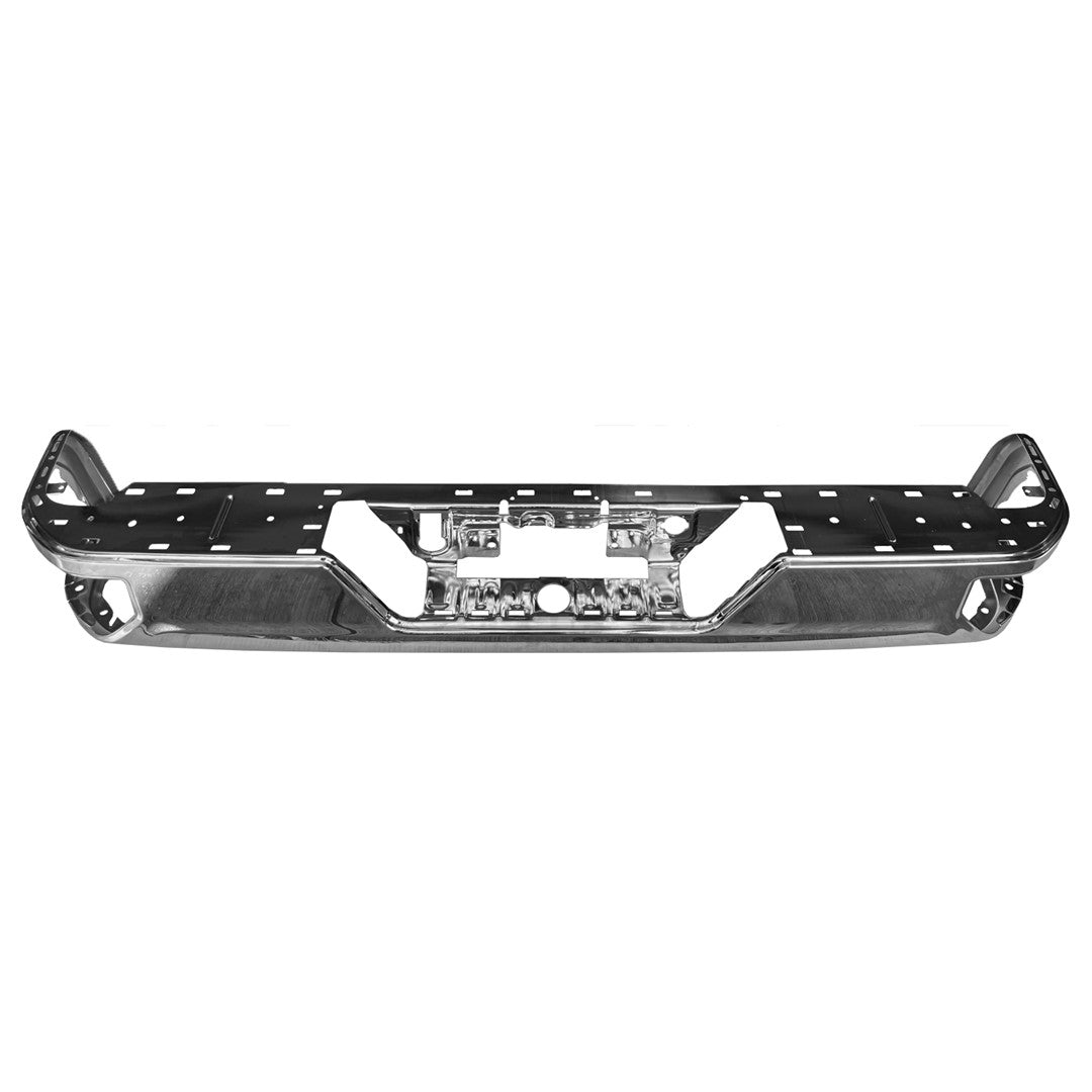 GM TRUCKS & VANS SILVERADO/PU 1500 (22 OLD STYLE) REAR STEP FACE BAR CHROME (DUAL EXHAUST)(WO/BSD)(WO/HITCH) OEM#84564758 2019-2025 PL#GM1102576