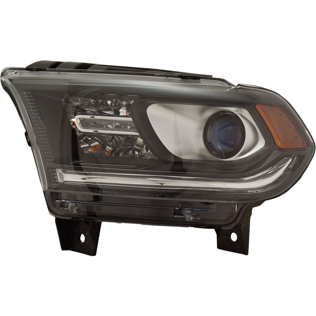 DODGE TRUCKS & VANS DURANGO HEAD LAMP ASSY LEFT (Driver Side) (HALOGEN)(WO/LED DRL)(BLACK BEZEL) OEM#68299135AE 2016-2020 PL#CH2502302