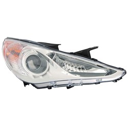 HYUNDAI SONATA HEAD LAMP ASSEMBLY RIGHT (Passenger Side) (HALOGEN) (GLS)(SILVER/CHR BEZEL) **CAPA** OEM#921023Q000 2011-2014 PL#HY2503159C