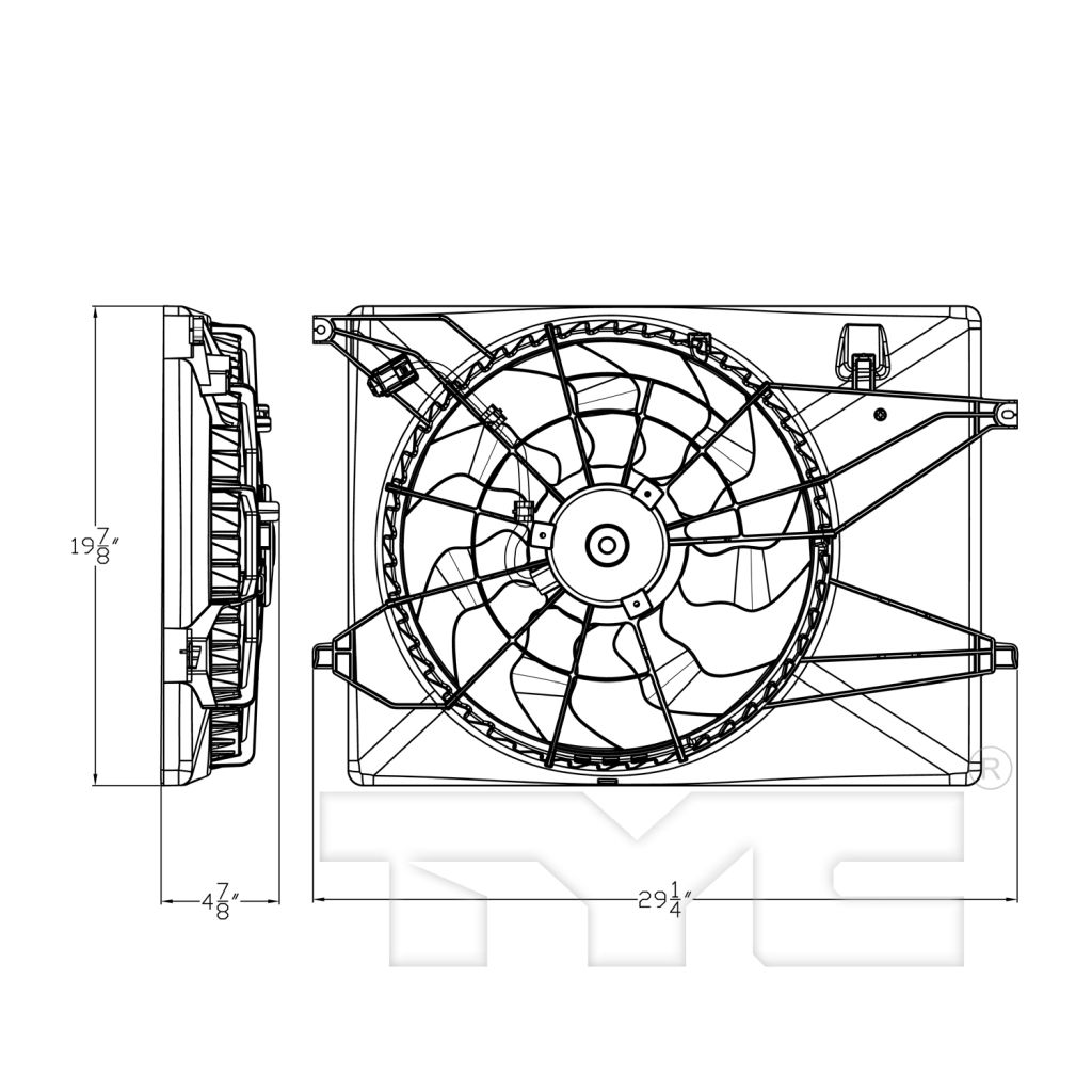 KIA SORENTO RADIATOR FAN ASSEMBLY 2.4L/3.3L OEM#25380C6500 2016-2020 PL#KI3115145