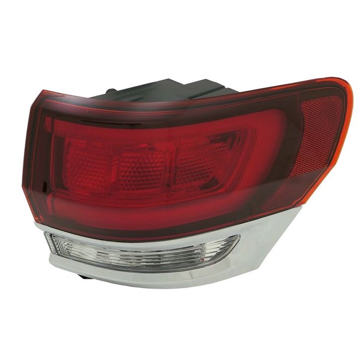 JEEPVEHICLE GRAND CHEROKEE / GRAND CHEROKEE WK TAIL LAMP ASSY RIGHT (Passenger Side) CHROME INSERT (BLACK HOUSING) **CAPA** OEM#68471328AA 2020-2021 PL#CH2805121C