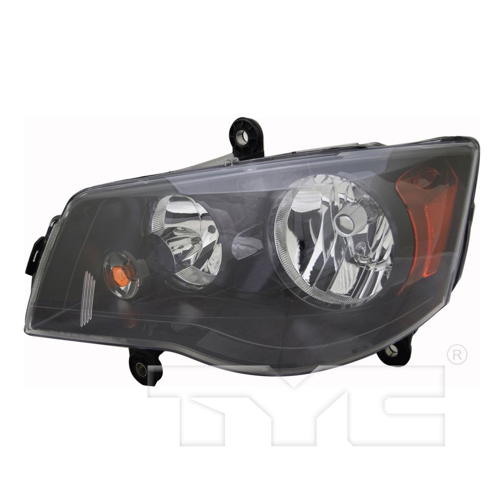 CHRYSLER TOWN & COUNTRY HEAD LAMP ASSY LEFT (Driver Side) (HALOGEN)(BLACK BEZEL)**CAPA** OEM#68206501AE 2014-2016 PL#CH2502266C