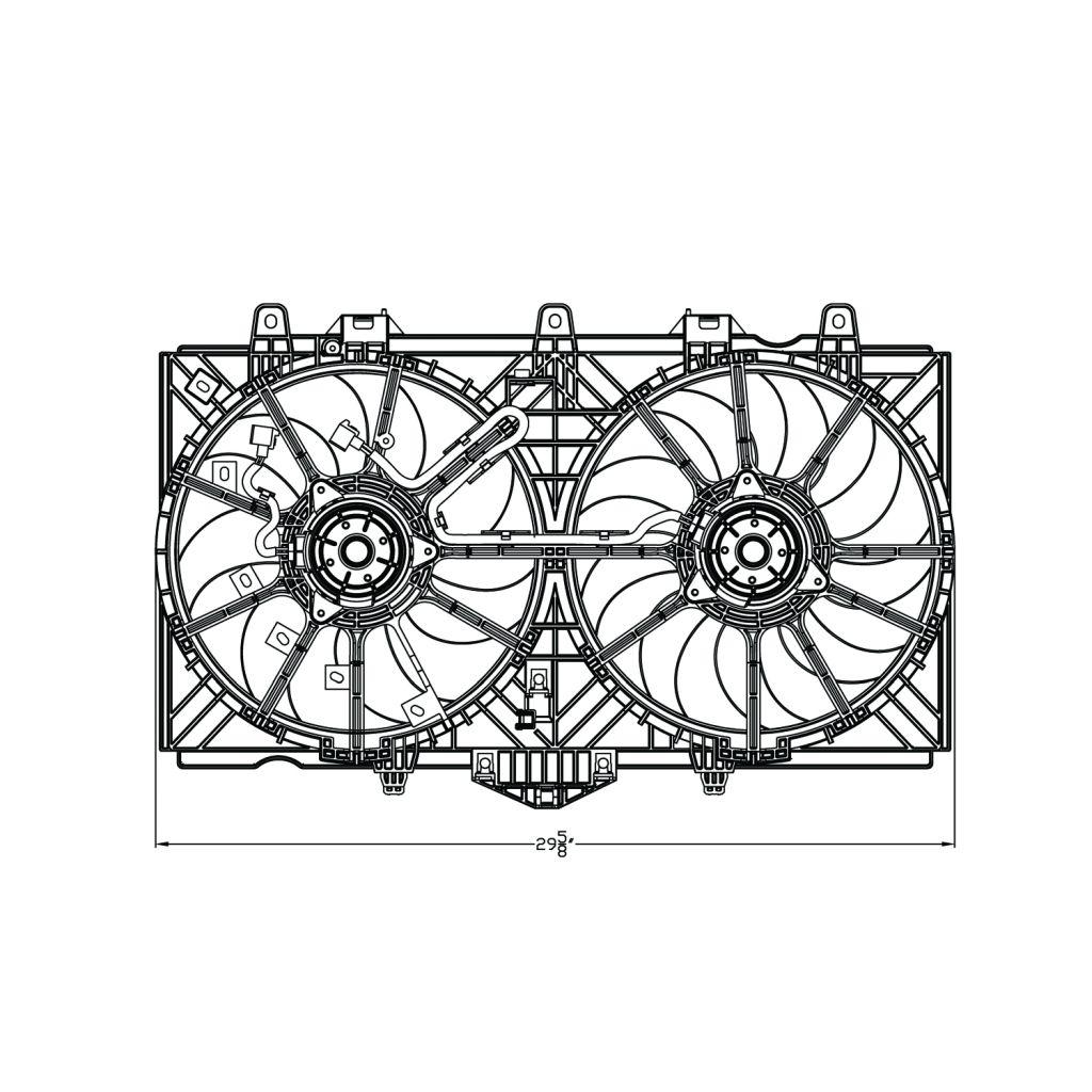 INFINITI Q50 RADIATOR & A/C FAN ASSEMBLY (DUAL FAN)(WO/MODULE)(3.7L) OEM#214814GA0A-PFM 2014-2015 PL#IN3115109