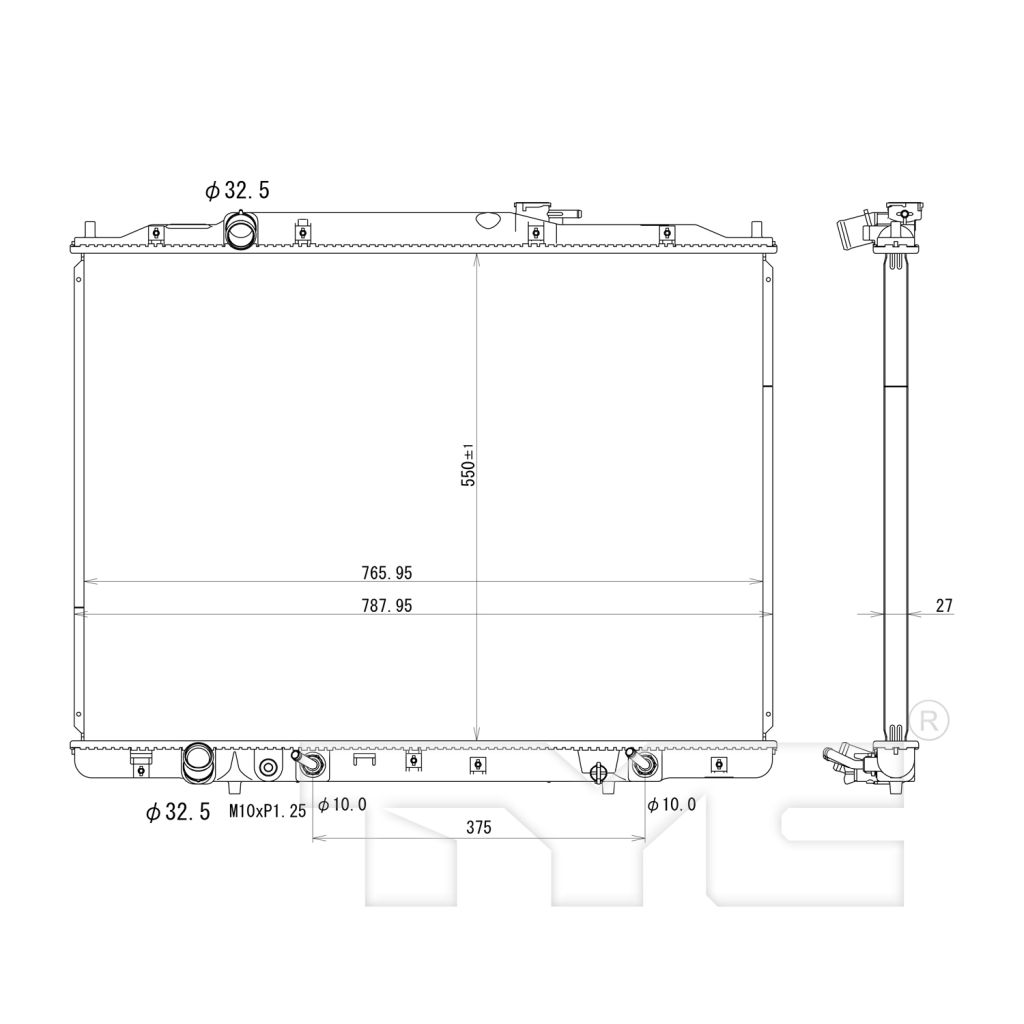 HONDA RIDGELINE RADIATOR OEM#19010RN0A52 2010-2014 PL#HO3010222