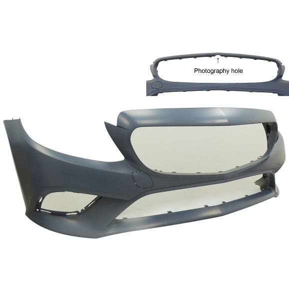 MERCEDES-BENZ C-CLASS SEDAN FRONT BUMPER COVER PRIMED (C300 WO/AMG)(WO/ACTIVE PK SENSOR)(W/SURROUND VIEW) **CAPA** OEM#20588091029999 2019-2021 PL#MB1000595C