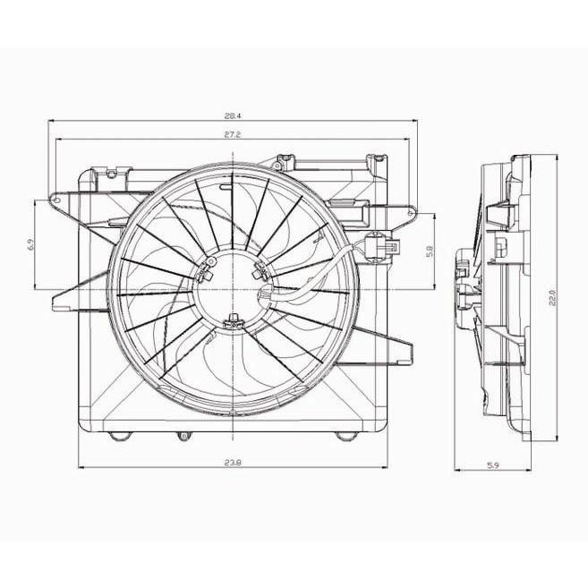 FORD MUSTANG RADIATOR & A/C FAN ASSEMBLY (SINGLE FAN) OEM#DR3Z8C607B 2010-2014 PL#FO3115152