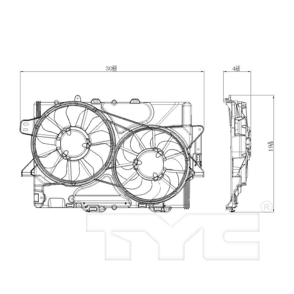 2008-2009 CHEVROLET / PONTIAC Radiator cooling fan assy OEM# 19130518-PFM PL# GM3115230