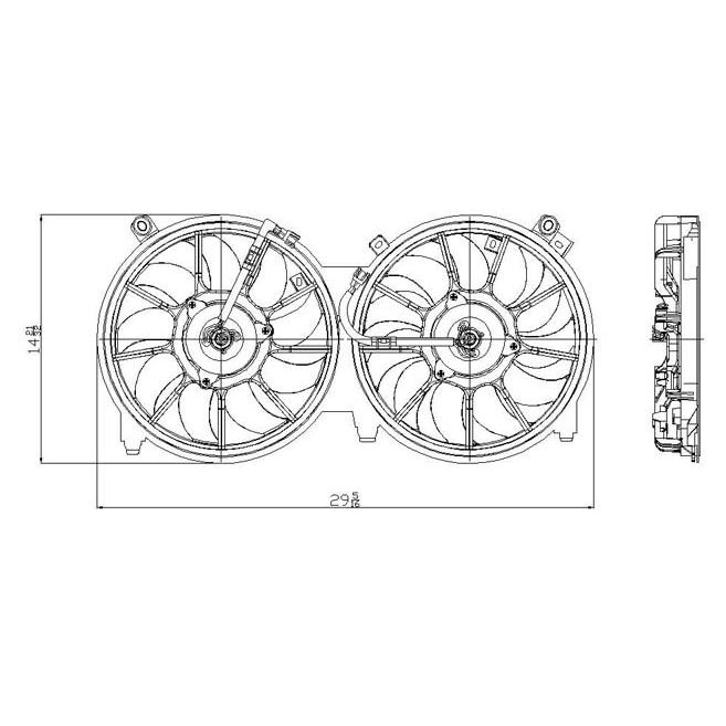 NISSAN(DATSUN) MAXIMA RADIATOR & A/C FAN ASSEMBLY (DUAL FAN) OEM#214819N00A 2009-2015 PL#NI3115139
