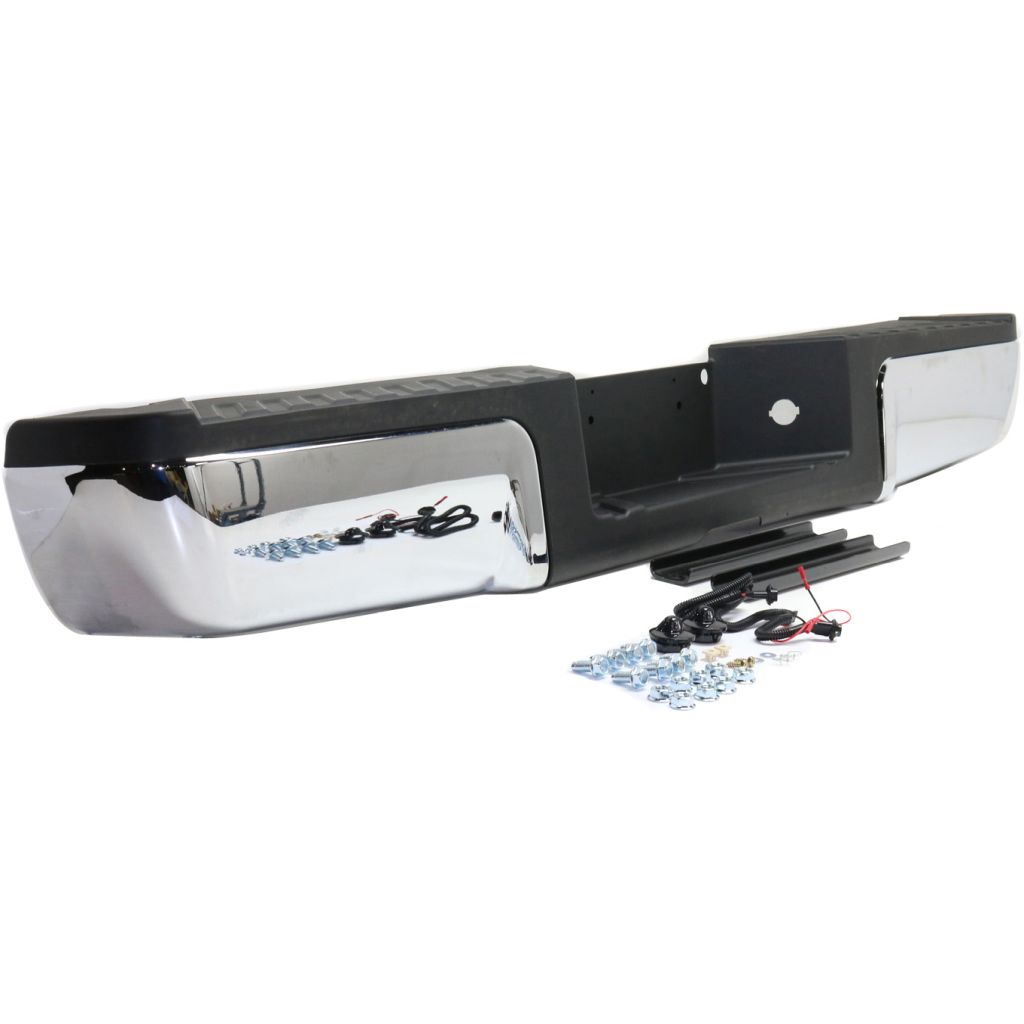 FORD TRUCKS & VANS FORD/PU F250/350/450 (SUPER DUTY) REAR STEP BUMPER ASSY CHROME W/BLACK PAD (WO/SENSOR) OEM#9C3Z17906B-PFM 2013-2016 PL#FO1103176