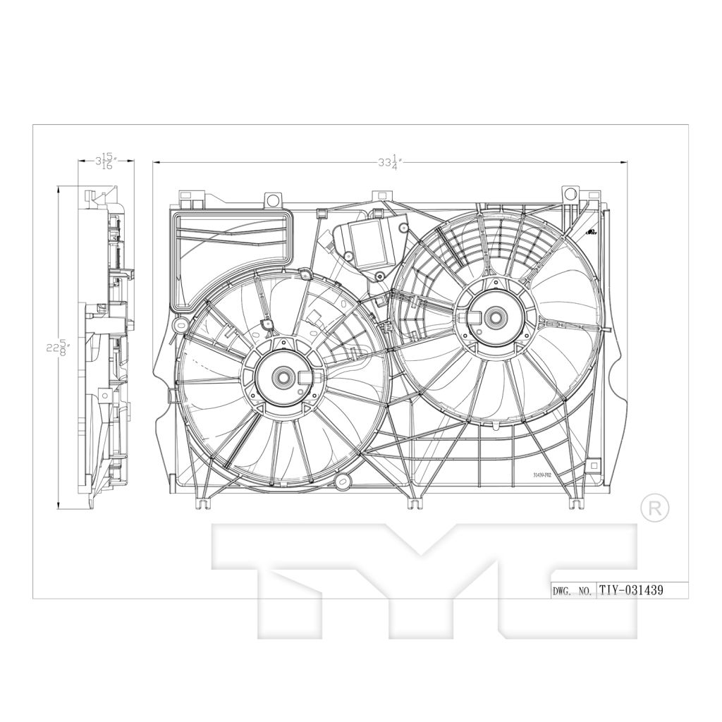LEXUS RX 350/350L RADIATOR & A/C FAN ASSEMBLY (DUAL FAN) W/TOWING OEM#167110P340-PFM 2016-2022 PL#LX3115142