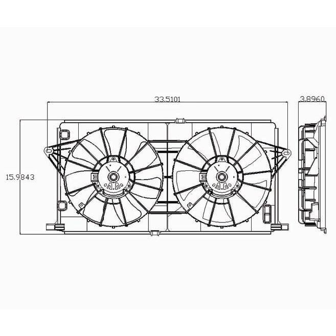 CADILLAC DTS RADIATOR & A/C FAN ASSY (DUAL FAN) OEM#21999691-PFM 2006-2011 PL#GM3115189
