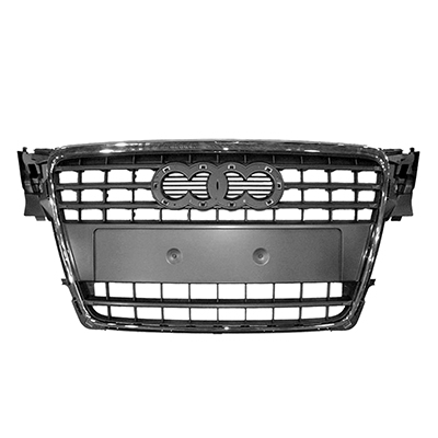 AUDI A4 SEDAN / WAGON GRILLE ASSEMBLY GRAY W/CHR OUTER MLDG(WO/S-LINE) OEM#8K08536511QP 2009-2012 PL#AU1200122