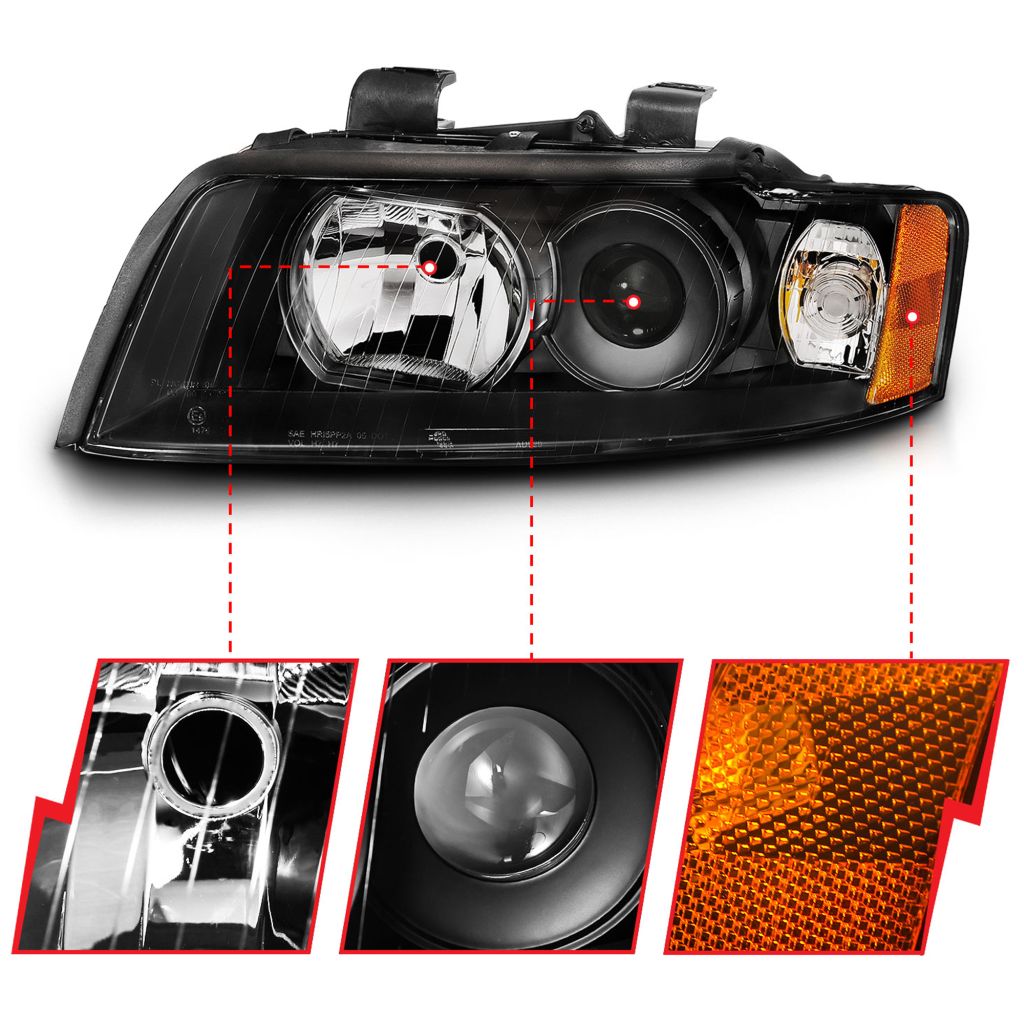 AUDI S4 SEDAN/WAGON (GEN 2) HEAD LAMP ASSEMBLY LEFT (Driver Side) (HALOGEN) OEM#8E0941029F 2003-2005 PL#AU2502113