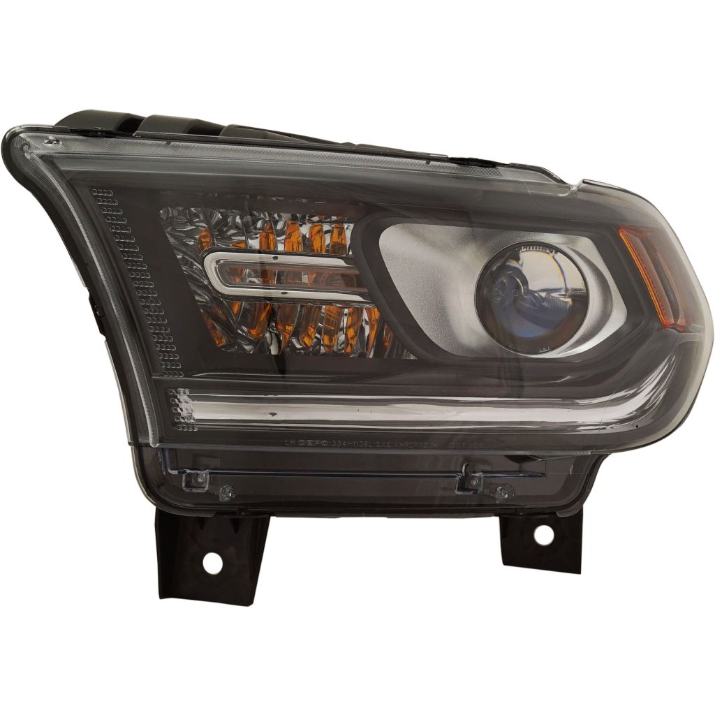 DODGE TRUCKS & VANS DURANGO HEAD LAMP ASSEMBLY LEFT (Driver Side) (HALOGEN)(WO/LED DRL)(BLK BEZEL)**CAPA** OEM#68299135AD 2016-2020 PL#CH2502302C