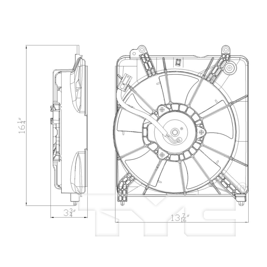 HONDA FIT EV RADIATOR FAN ASSEMBLY OEM#19030RB0004-PFM 2013-2014 PL#HO3115150
