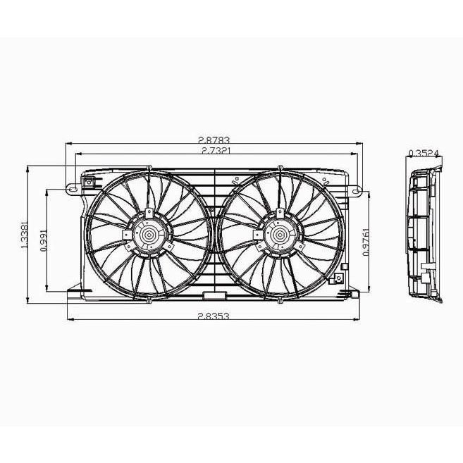 OLDSMOBILE AURORA RADIATOR & A/C FAN ASSY (4.0L-V8)(DUAL FAN) OEM#12494766-PFM 2001-2003 PL#GM3115186