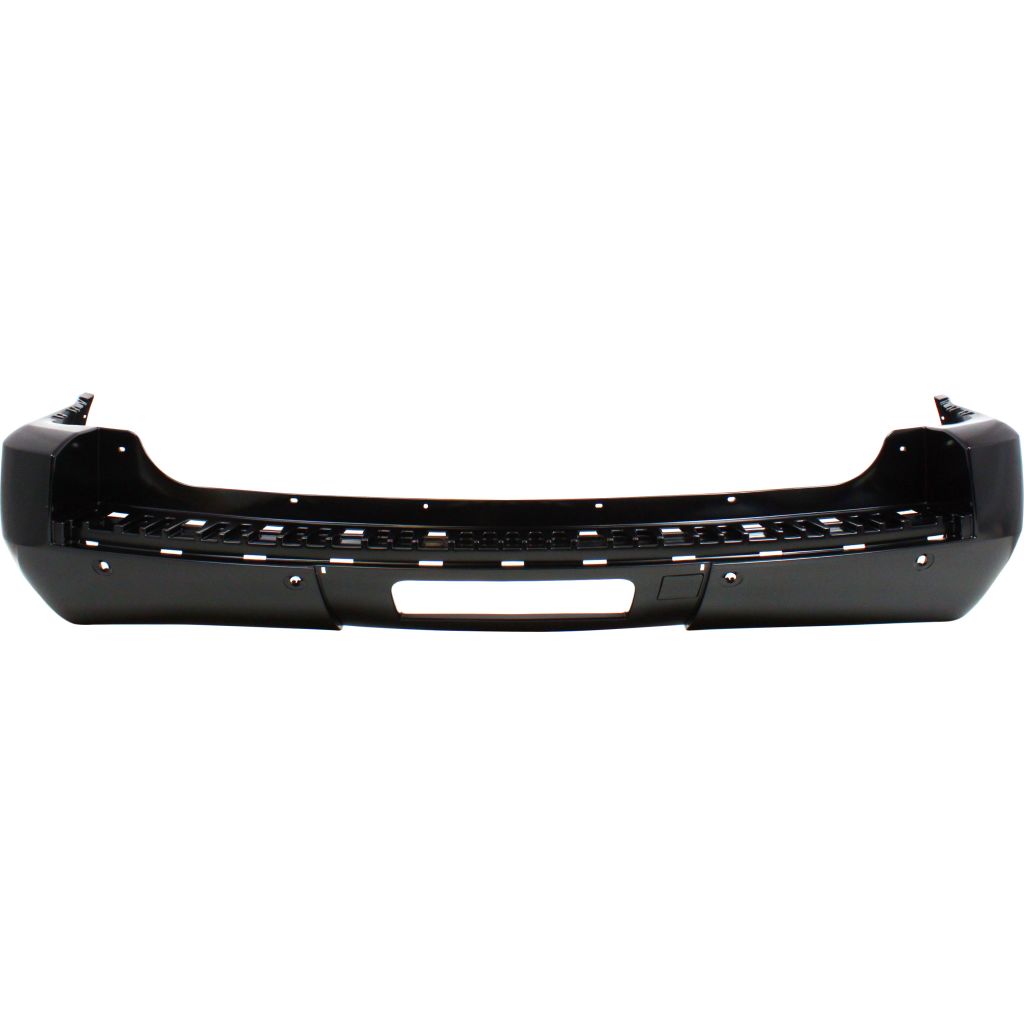 GM TRUCKS & VANS YUKON DENALI/YUKON XL DENALI (GMC) REAR BUMPER COVER PRIMED (DENALI=SHORT WB) (W/SENSOR)(W/CHR MLDG)(W/HITCH COVER) OEM#20951798 2007-2014 PL#GM1100784