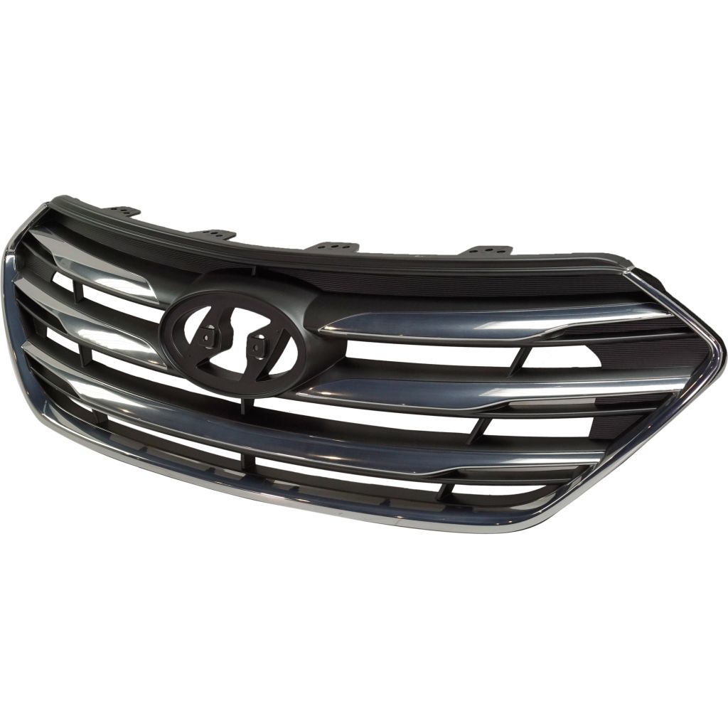 HYUNDAI SANTA FE SPORT (2.0/2.4L) GRILLE GRAY (W/SMOKED CHROME MLDG)(WO/CAMERA) OEM#863514Z500 2017-2018 PL#HY1200201
