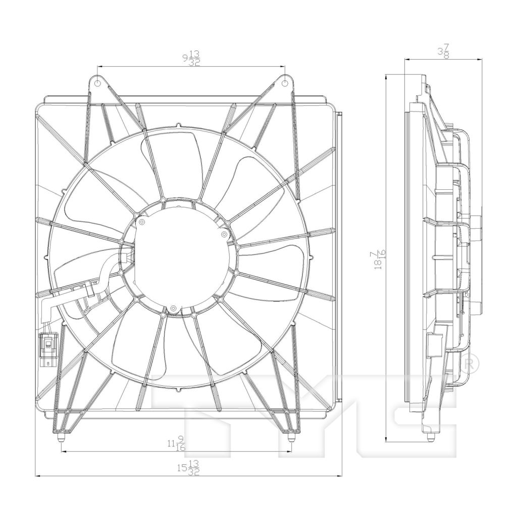 HONDA ACCORD COUPE A/C FAN ASSEMBLY RIGHT (Passenger Side) (4 CYL)(EX/EX-L) OEM#386155A2A01-PFM 2013-2017 PL#HO3113134