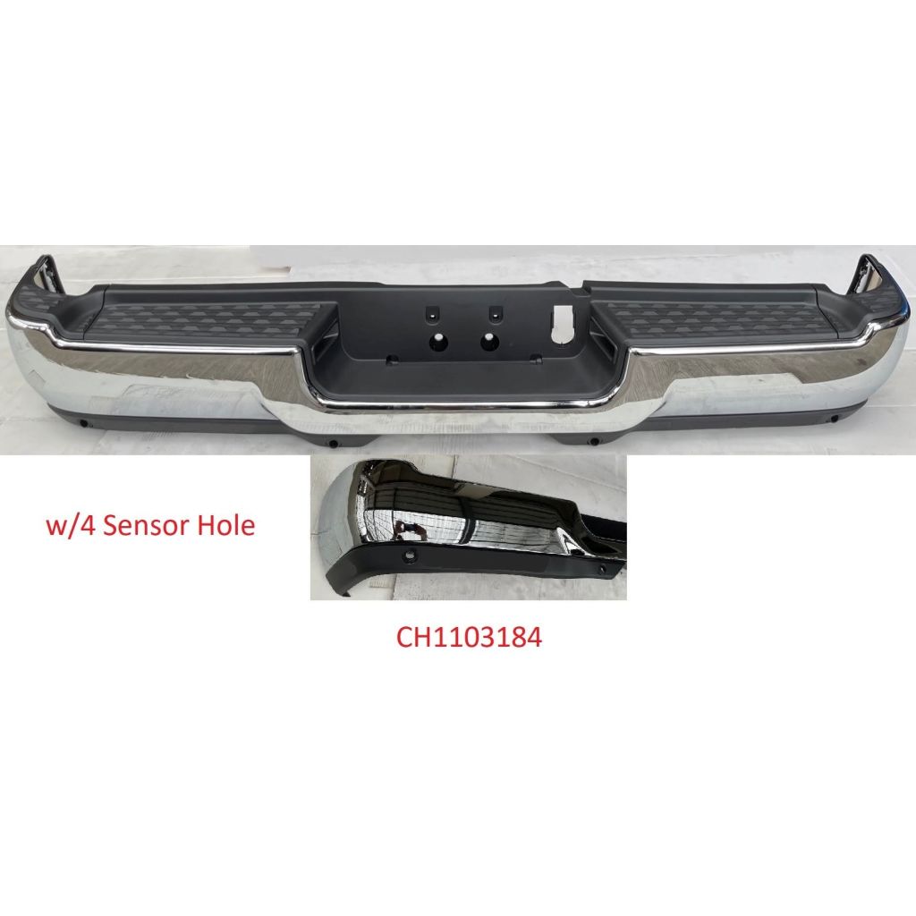 DODGE TRUCKS & VANS DODGE/PU (R2500/3500) REAR STEP BMP ASSY CHROME (WSENSOR) OEM#68576316AA-PFM 2019-2024 PL#CH1103184