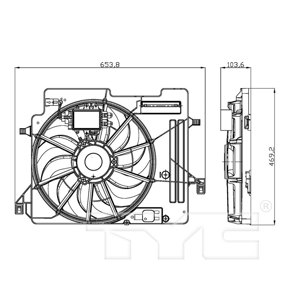 FORD FOCUS HATCHBACK ELECTRIC RADIATOR FAN ASSY LEFT (Driver Side) 1.0L TURBO A/T (TO 9-28-16) OEM#F1FZ8C607D 2016 PL#FO3115226
