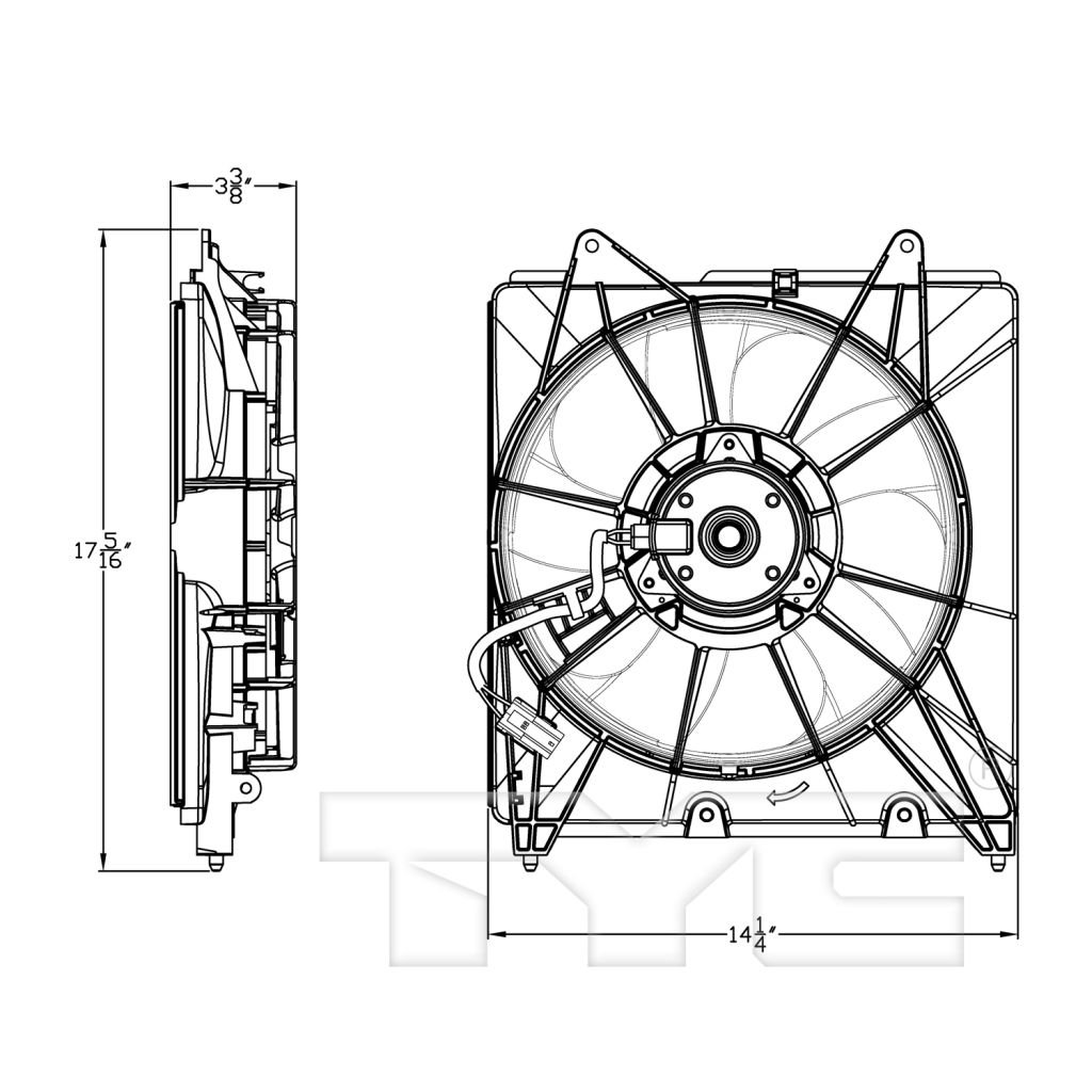 HONDA FIT RADIATOR FAN ASSEMBLY LEFT (Driver Side) OEM#190155R1003-PFM 2015-2020 PL#HO3115166