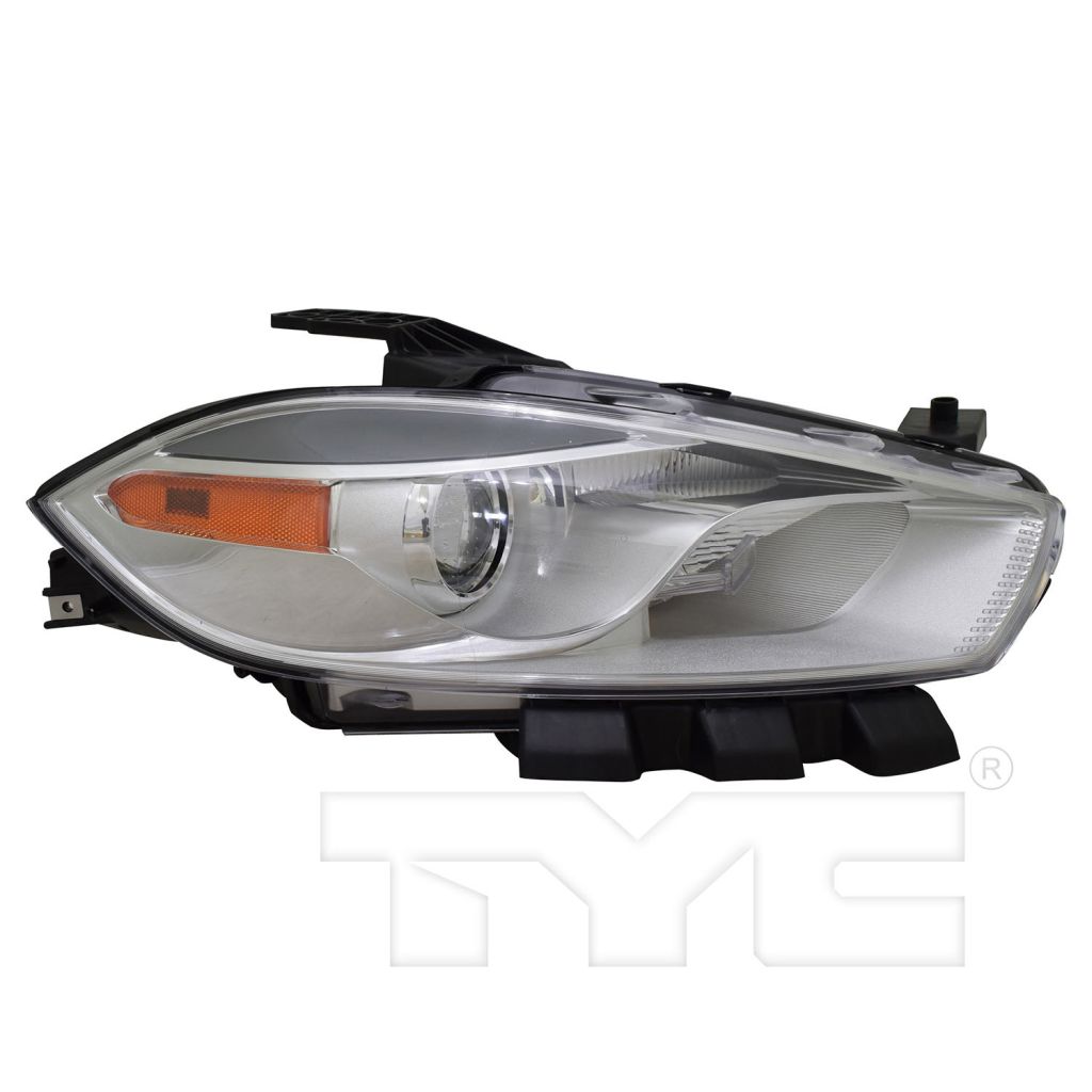 DODGE DART HEAD LAMP ASSY RIGHT (Passenger Side) (HALOGEN)(CHROME BEZEL) OEM#68292802AA 2016 PL#CH2519151