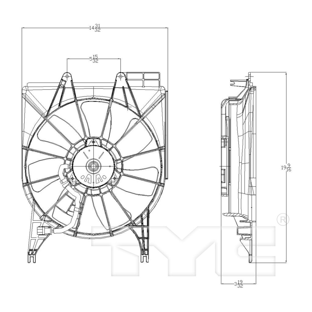 ACURA RDX A/C FAN ASSEMBLY (RH) OEM#38615RWCA01-PFM 2007-2010 PL#AC3113109