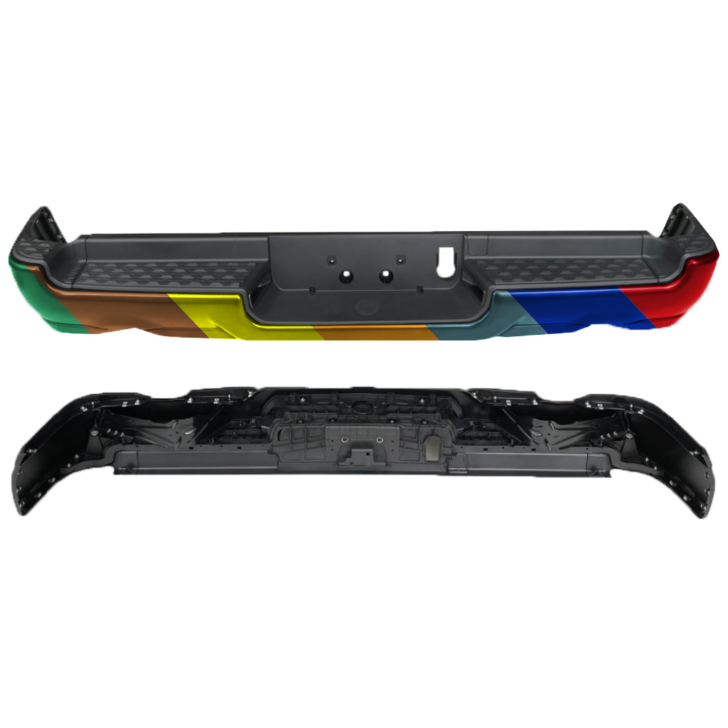 DODGE TRUCKS & VANS DODGE/PU (R1500) REAR STEP BMP ASSY TXT-BLACK (WO/PK SENSOR)(DUAL EXHAUST)(REBEL) OEM#68404446AB-PFM 2019-2022 PL#CH1103142