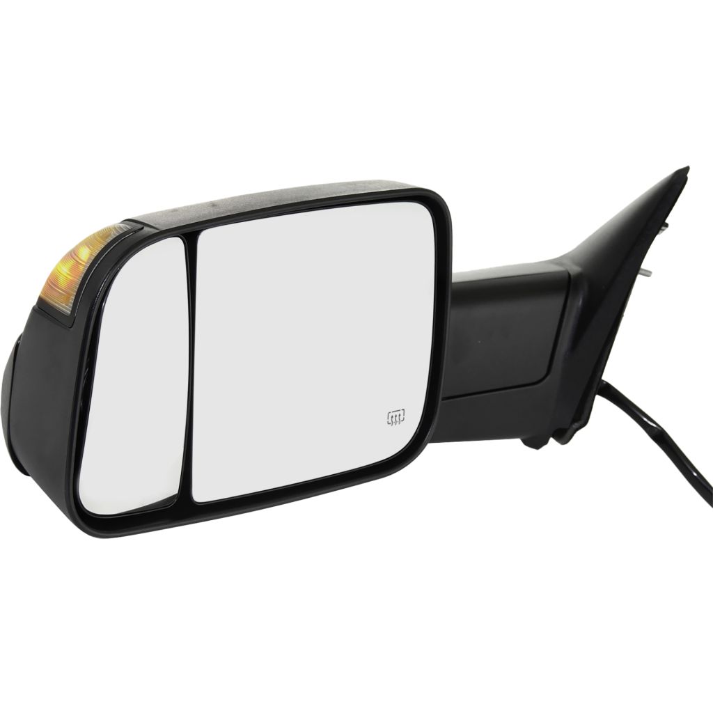 DODGE TRUCKS & VANS DODGE/PU (R1500) DOOR MIRROR LEFT (Driver Side) PWR/HTD/SIGNAL/PUDDLE (DUAL GLASS)(TEXT BLK)(W/TOW)(W/TEMP SENSR) OEM#68285865AD 2013-2022 PL#CH1320350