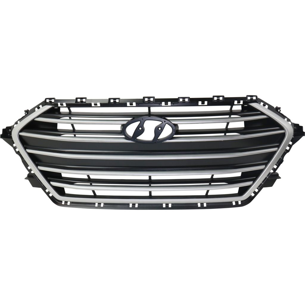 HYUNDAI ELANTRA SEDAN GRILLE BLACK W/SILVER MLDG (KOREA)(EXC SPORT) OEM#86350F2000 2017-2018 PL#HY1200203