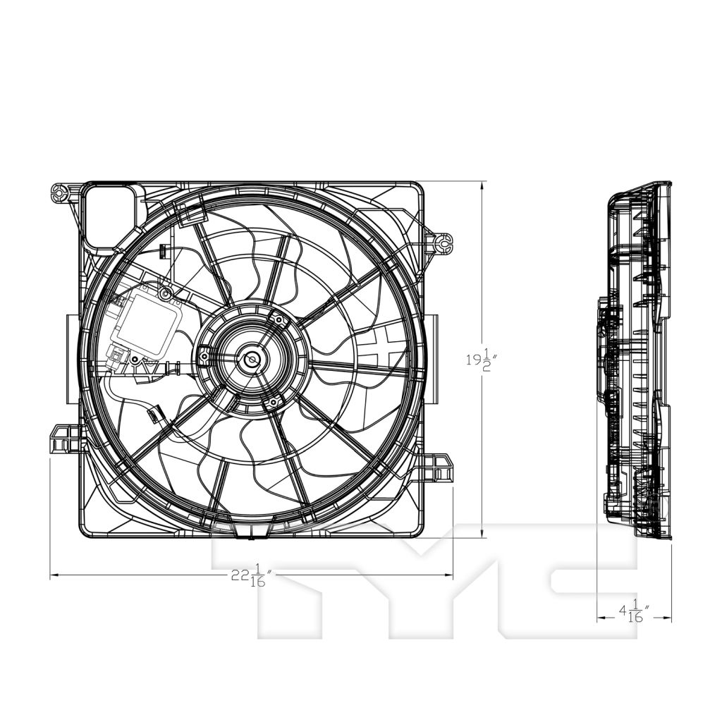 KIA SPORTAGE RADIATOR FAN ASSEMBLY 2.0L TURBO FWD (SX) OEM#25380D3100 2017-2022 PL#HY3115154
