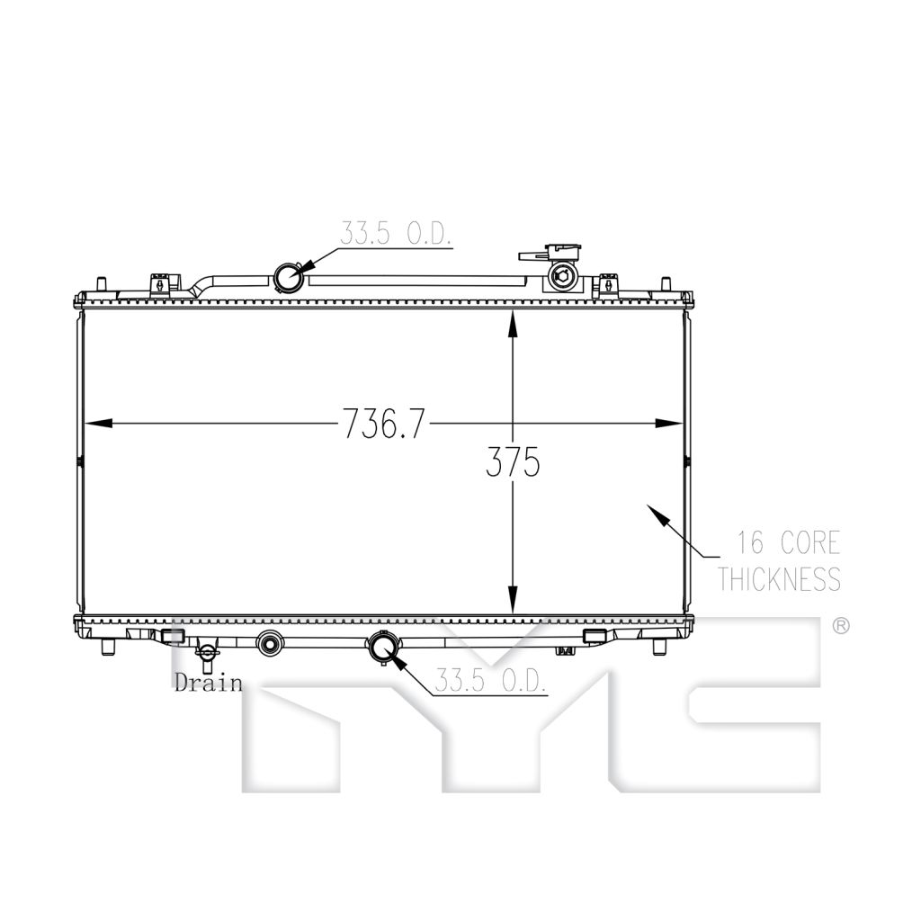 MAZDA MAZDA3 RADIATOR (MEXICO BUILT) OEM#PEDD15200B 2014-2018 PL#MA3010247