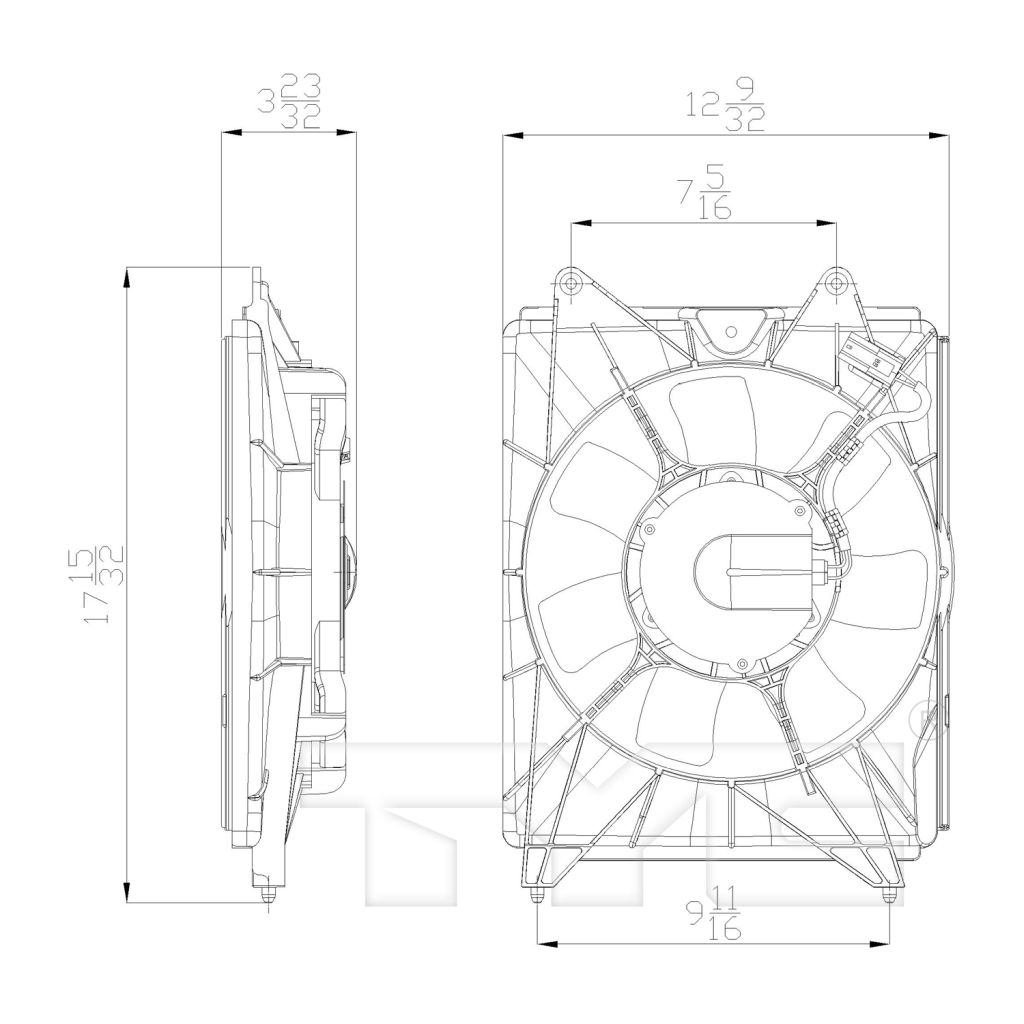 ACURA ILX A/C FAN ASSEMBLY RIGHT (Passenger Side) 2.0L/2.4L OEM#19030RSJE01-PFM 2013-2015 PL#HO3115159