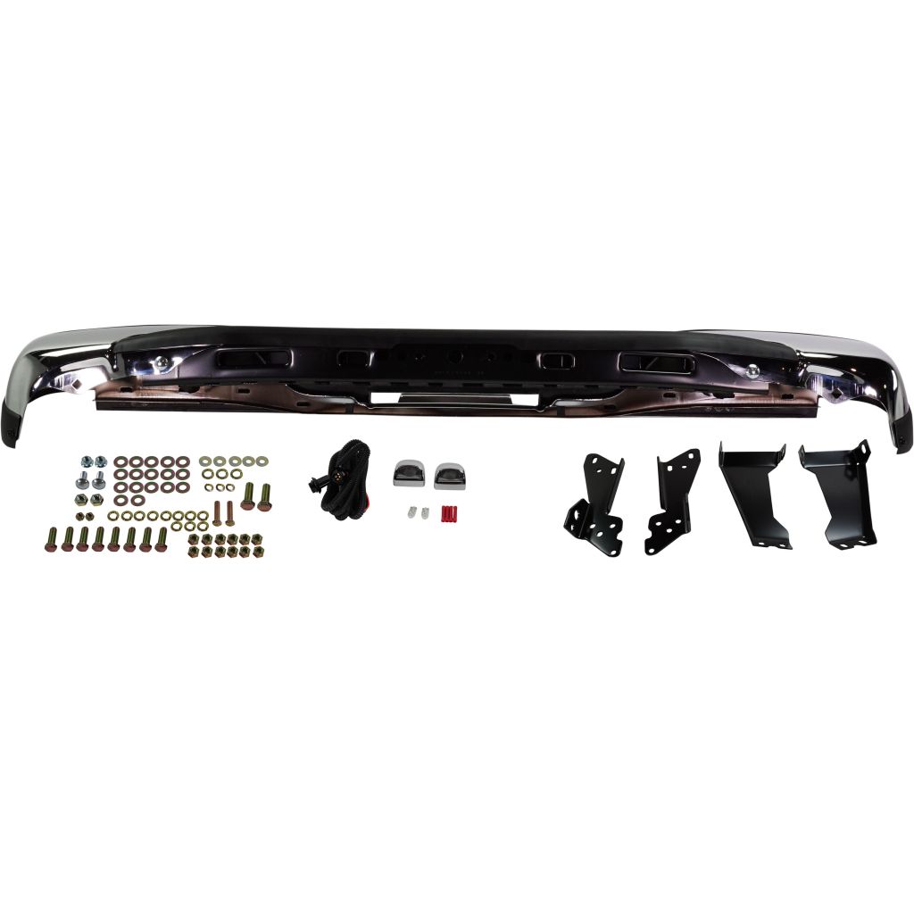 GM TRUCKS & VANS SILVERADO/PU (CHEVY) (07 OLD STYLE) REAR STEP BUMPER ASSEMBLY CHROME W/MTG KIT (Fleetside)(1500/2500) OEM#12496085 1999-2007 PL#GM1103122