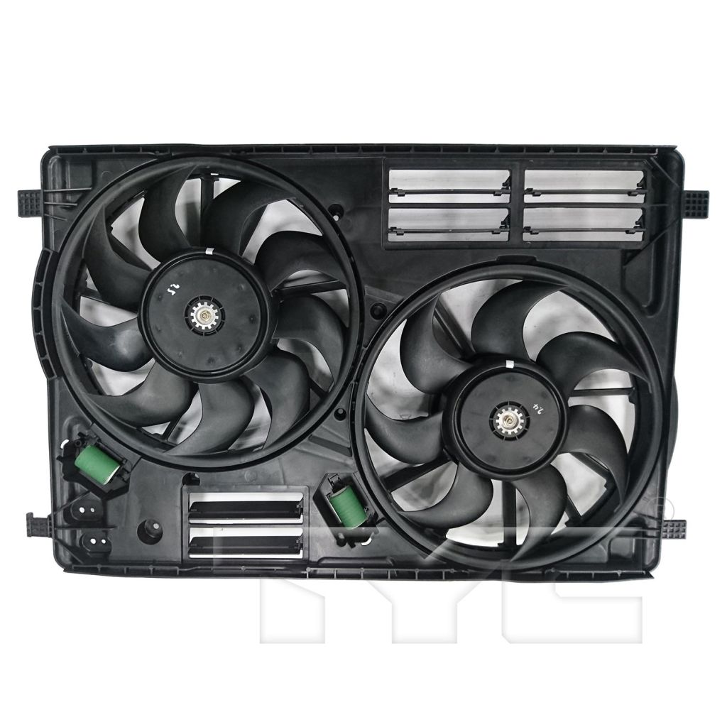 FORD TRUCKS & VANS ESCAPE RADIATOR & A/C FAN ASSEMBLY (2.0L TURBO) (DUAL FAN)(W/TOW) OEM#EJ7Z8C607B 2017-2019 PL#FO3115215