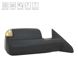 DODGE TRUCKS & VANS DODGE/PU (R2500/3500) DOOR MIRROR RIGHT (Passenger Side) PWR/HTD/SIGNAL/PUDDLE/MEMORY/PWR-FOLD(BLACK)(TOW TYPE) OEM#68412884AC 2015-2018 PL#CH1321402