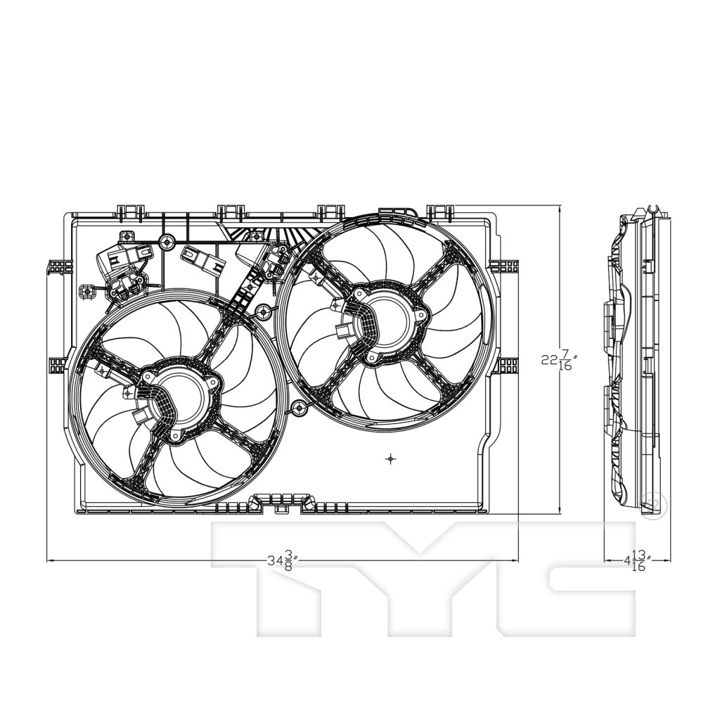 DODGE TRUCKS & VANS PROMASTER 1500/2500/3500 RADIATOR & A/C FAN ASSEMBLY (3.0L W/AC) OEM#68188996AB 2014-2024 PL#CH3115189